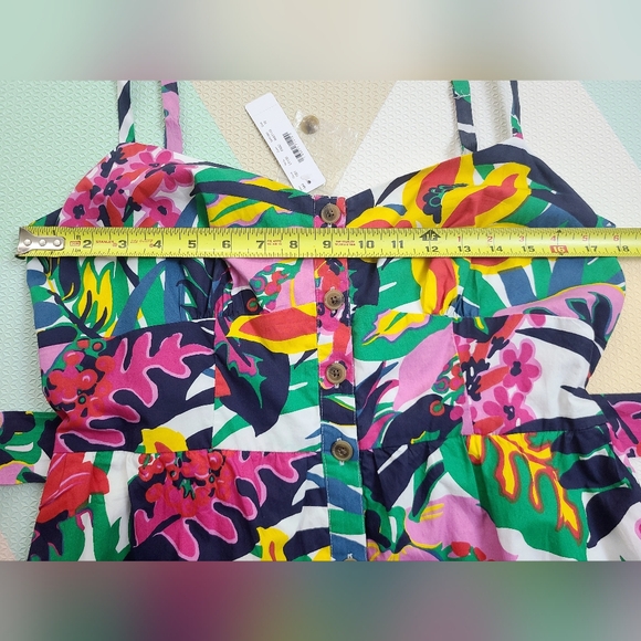 J Crew Multicolor Floral Spaghetti Strap Maxi Dress Size 10 Belt Tie Vacation - Picture 15 of 16